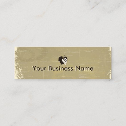 Weinkellerei mit älterem Papier Weintrauben Mini-V Mini Visitenkarte (Vorderseite)