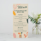 Weinkellerei Mittagessen Geburtstag Menükarte (Stehend Vorderseite)