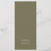 Weinkellerei Mongram Fall Weinberg Hochzeit Menükarte (Rückseite)