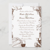 Weinkellerei Skizze Rahmen Hochzeit Einladung (Rückseite)