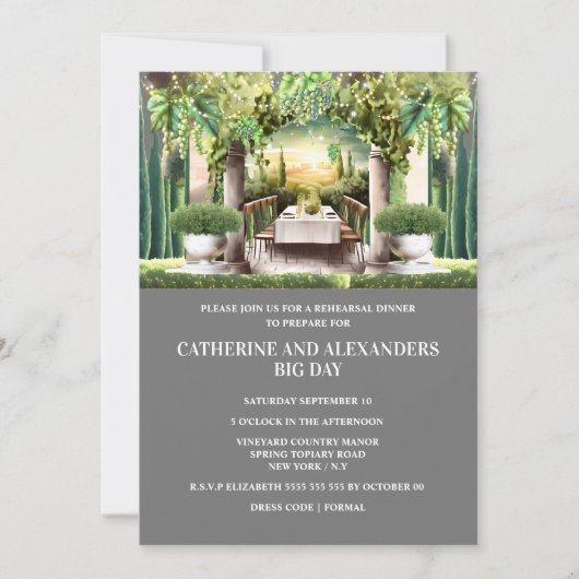 Weinkellerei Sommer Abendessen Weinsaison Saitenle Einladung (Vorderseite)