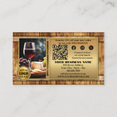 Weinkellerei Weinkeller Foto Vielen Dank Visitenkarte (Rückseite)