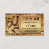 Weinkellerei Weinkeller Foto Vielen Dank Visitenkarte (Vorderseite)