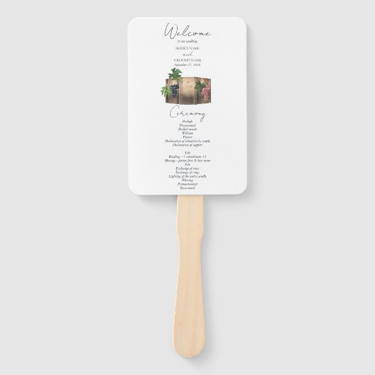 Weinkellerei Weinkeller Hochzeitsprogramm Fächer (Vorderseite)