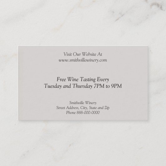 Weinkellerei Weinkeller Karte (Rückseite)