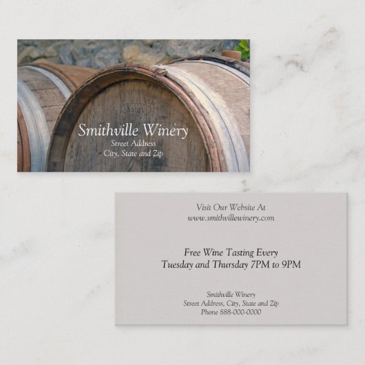 Weinkellerei Weinkeller Karte (Vorne/Hinten)