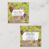 *~* Weinkellerei Weinkeller Weincluster Trauben Quadratische Visitenkarte (Vorne/Hinten)