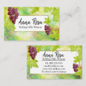 *~* Weinkellerei-Weinkeller-Weintraube-Weinberg Visitenkarte (Vorne/Hinten)