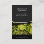 Weinkellereiweinbergtrauben-Geschäftsprofil Visitenkarte (Rückseite)