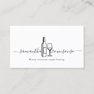 Weinkellerrestaurant mit einfacher Linie Kunst zei Visitenkarte