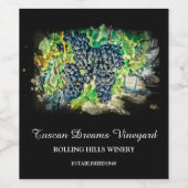 *~* Weinkellertraubencluster Weinberg AR21 Weingut Weinetikett (Einzelnes Label)