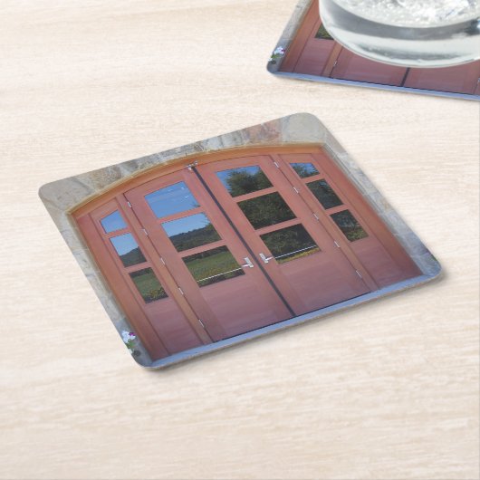 Weinkellertür von Napa Rechteckiger Pappuntersetzer (angewinkelt)