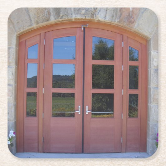 Weinkellertür von Napa Rechteckiger Pappuntersetzer (Vorderseite)