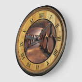 Weinkelleruhr 01 ~ Hintergrund Weinbarrel Große Wanduhr (Winkel)