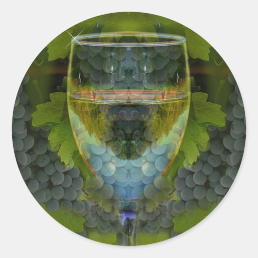 Weinkleber! Runder Aufkleber (Vorderseite)