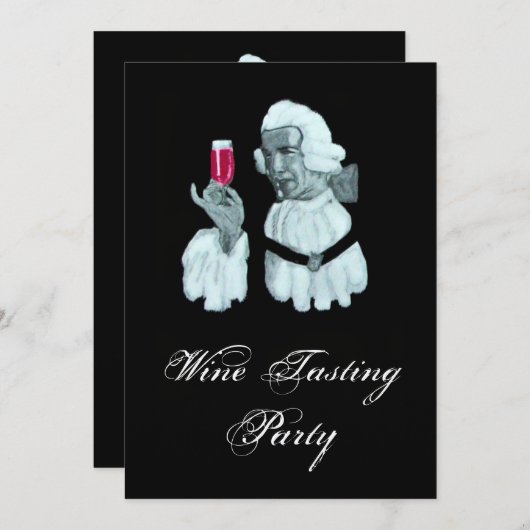 WEINKLEIN PARTY, Weißer Champagner Einladung (Vorne/Hinten)