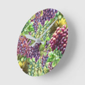 Weinkollektion Weingut Realistische Trauben Runde Wanduhr (Winkel)