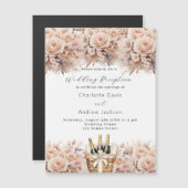 Weinkorb mit Creme Rose Luxus Hochzeitsempfang Magneteinladung (Vorne/Hinten)