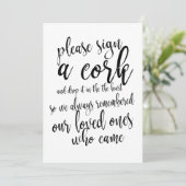 Weinkork Gästebuch für preiswerte Hochzeiten (Stehend Vorderseite)