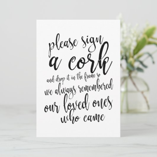 Weinkork Gästebuch für preiswerte Hochzeiten (Stehend Vorderseite)