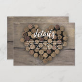 Weinkork Herzdetails Karte (Vorne/Hinten)