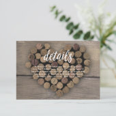 Weinkork Herzdetails Karte (Stehend Vorderseite)
