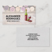 Weinkorken auf Holztischen | Weinflaschen Visitenkarte (Vorne/Hinten)