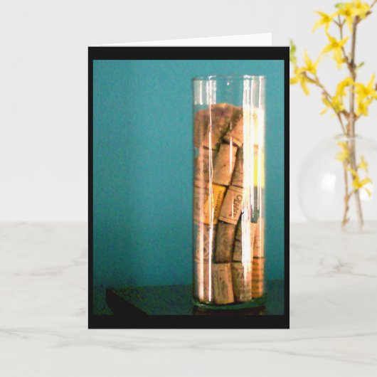 Weinkorken Karte (Gelbe Blume)