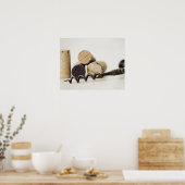 Weinkorken mit Korkenzieher Poster (Küche)