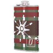 Weinkraut Kariert Erstgeburt Schneeflocke Weihnach Flachmann (Links)