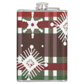 Weinkraut Kariert Erstgeburt Schneeflocke Weihnach Flachmann (Rückseite)