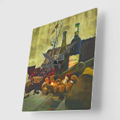 Weinküche Décor Quadratische Wanduhr (Winkel)