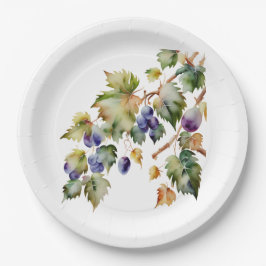 Weinkultur und Erde Weinberg Pappteller