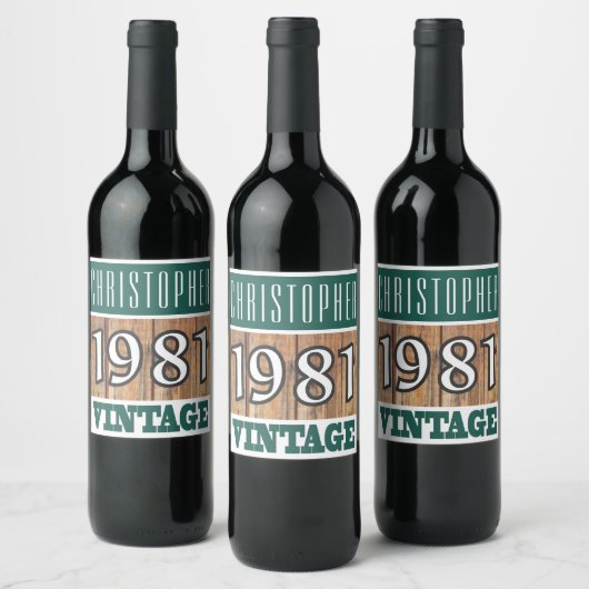 Weinlabel 1981 Geburtsjahr Weinetikett (Flaschen)