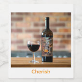 Weinlabel 'Cherish' Weinetikett (Einzelnes Label)