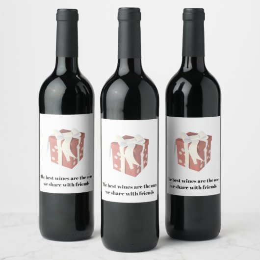 Weinlabel 'Geteilte Freude' Weinetikett (Flaschen)