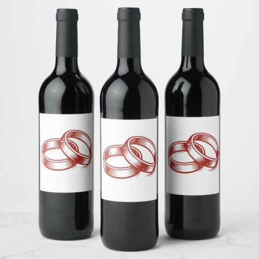 Weinlabel mit ineinander verschlungenen Ringen - E Weinetikett (Flaschen)
