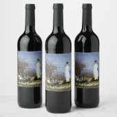 Weinlabel mit Old Point Comfort Lighthouse Weinetikett (Flaschen)