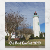 Weinlabel mit Old Point Comfort Lighthouse Weinetikett (Einzelnes Label)