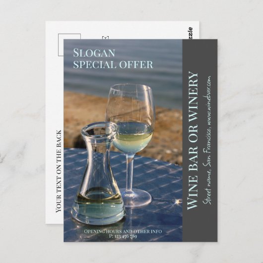 Weinladen, Bar oder Weinkellerei Werbeaktion Karte (Vorne/Hinten)
