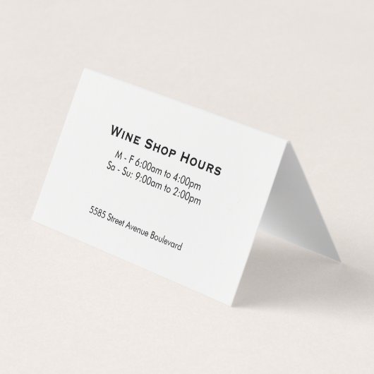 Weinladen Visitenkarten (Rückseite)