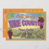 Weinland Bachelorette Wochenende Einladung (Vorne/Hinten)