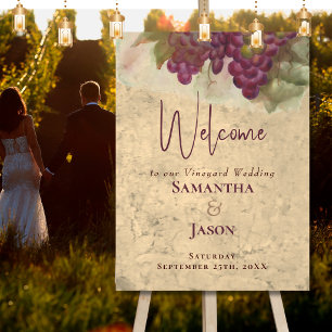 Weinland Hochzeit Rustikal Elegantes Willkommenssc Poster