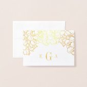 Weinland Mit Monogramm Gold Foil Stationery Card Folienkarte (Vorderseite mit Umschlag)