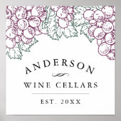 Weinland | Personalisierte Zuhause-Weinkellerei Poster (Vorne)