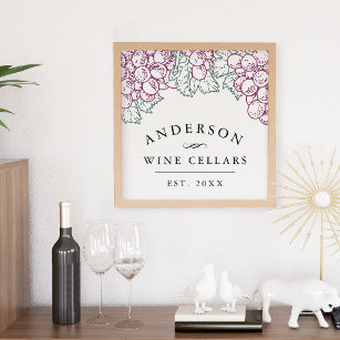 Weinland   Personalisierte Zuhause-Weinkellerei Poster