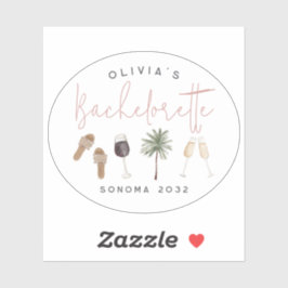 Weinland Personalisierter Junggeselinnen-Abschied Aufkleber