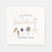 Weinland Personalisierter Junggeselinnen-Abschied Serviette (Vorderseite)