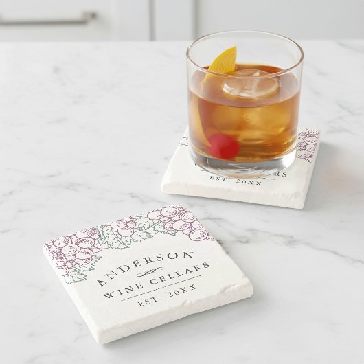 Weinland | Personalisierter Weinkeller Zuhause Steinuntersetzer