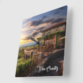 Weinland Quadratische Wanduhr (Winkel)